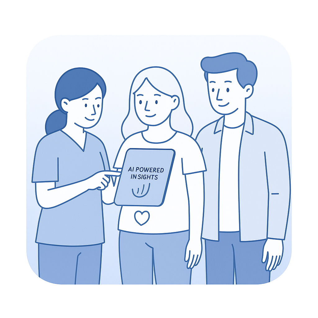 Medical team collaborating with patient data